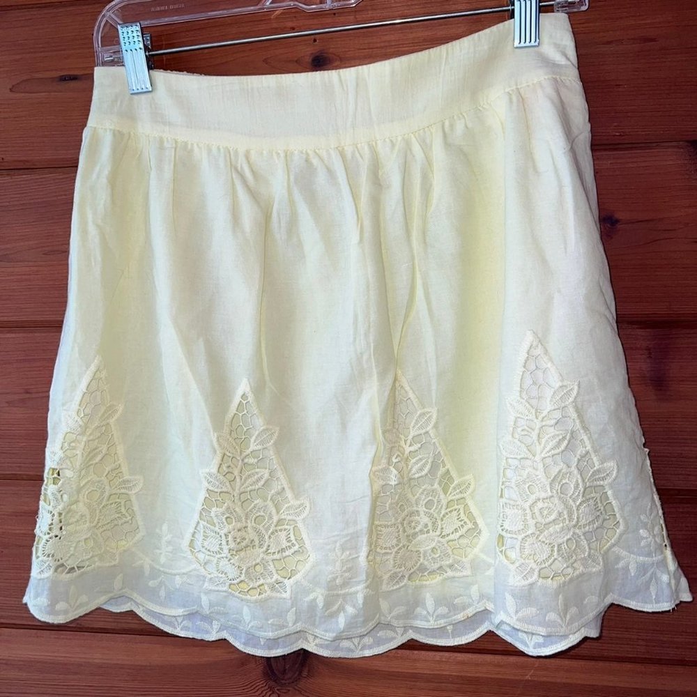 BK Yellow Linen Skirt Size Small